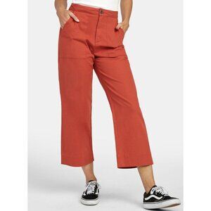 $62 RVCA Women’s Grade Relaxed Crop Leg Trouser Straight Pants Hot Coral Size 26